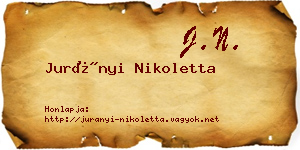 Jurányi Nikoletta névjegykártya