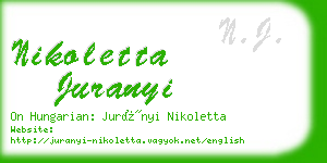 nikoletta juranyi business card